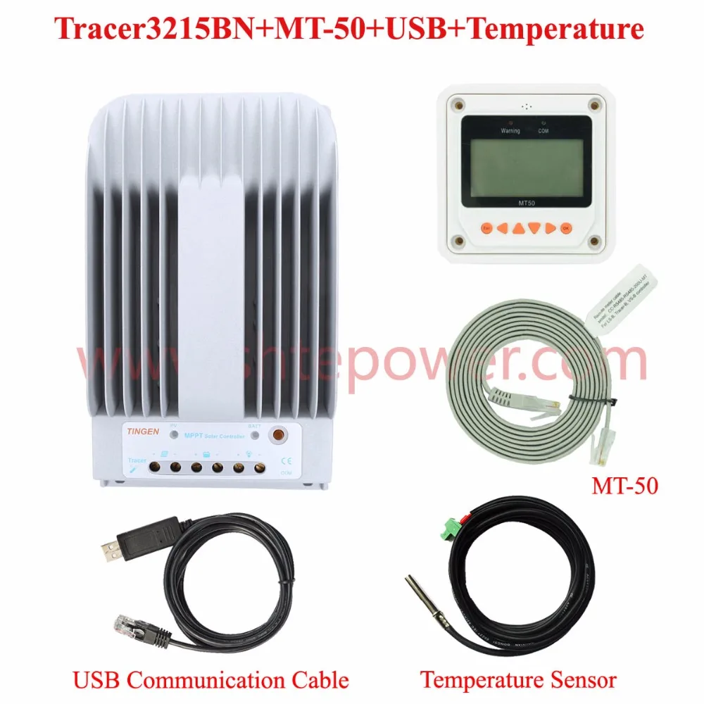 

12v 24v automatic 30a mppt solar charge controller with mt50 lcd display,tracer3215bn solar regulator 150v