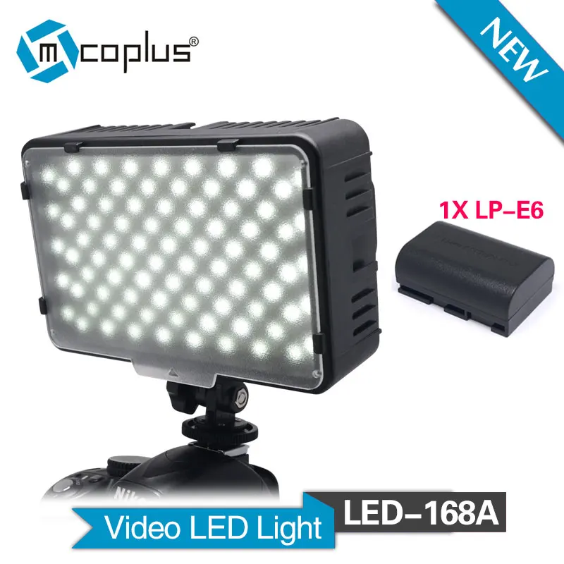 

Mcoplus LED-168A LED Video Light with 1x LP-E6 Battery for Canon Nikon Sony Pentax Panasonic Samsung & DV Camera Camcorder