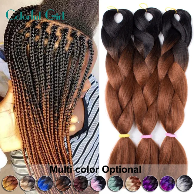 Ombre Kanekalon Braiding Hair Xpression Jumbo Braid 24inch Ombre Kanekalon Braiding Hair Xpression Jumbo Braid 24inch Crotchet Braids 100g Pack Crochet