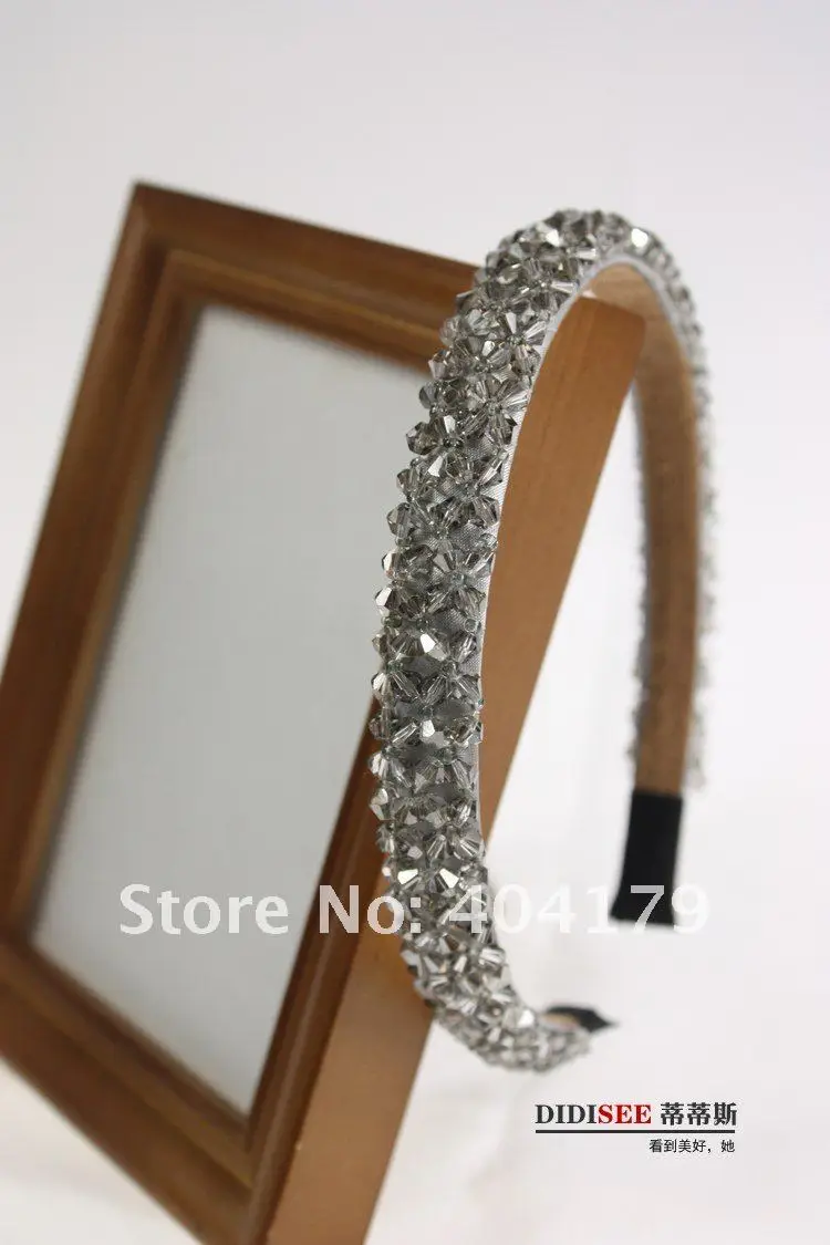 Модный кристалл оптом Бусы повязка для волос цвет ассорти 1,5 см 12 шт./лот