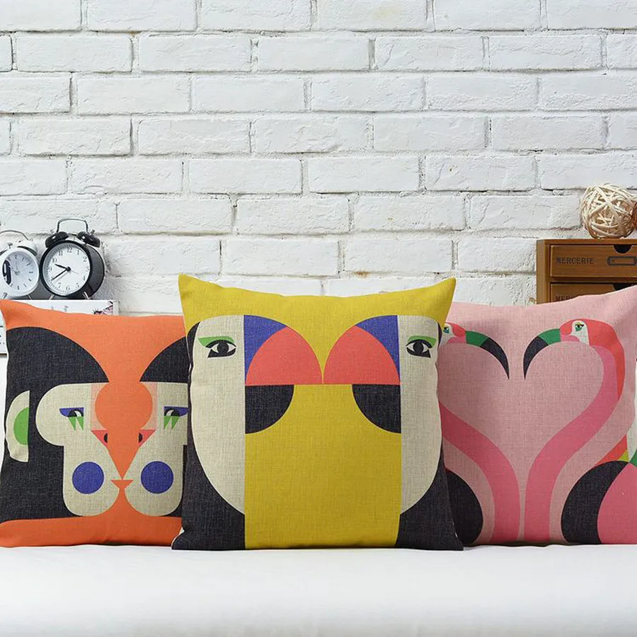 Online Buy Wholesale Washable Throw Pillow Covers From China - Warm Pillow Cover Geometric Animal Monkey Parrot Swan Cotton Linen Throwpillows '' X online buy wholesale washable throw pillow covers from china - warm pillow cover geometric animal monkey parrot swan cotton linen throwpillows '' x