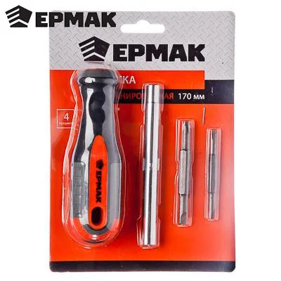 ОТВЕРТКА КОМБИНИРОВАННАЯ "ERMAK" 170мм 4 предмета(PH1, PH2, SL5ММ, SL6ММ