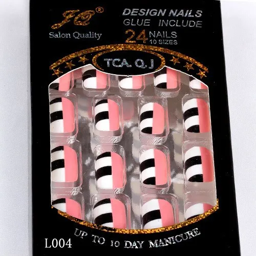 Nall Набор накладных ногтей накладные ногти, полностью покрывающие 20 коробок акриловые материалы для маникюра Накладные ногти с клеем(24 шт./кор.) с готовым дизайном советы