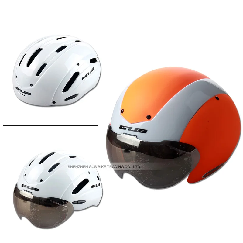 White Orange GUB TT велосипедный шлем спортивный велосипед MTB дорожный велосипед Кепка acete Шлем КАСКО с магнитным козырек с защитой от УФ безопасный велосипедный шлем крышка - Цвет: White Orange