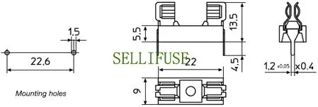 Держатель предохранителя PTF-15 для 5,0x20 мм Предохранитель 6.3A 250V VDE. cURcs утвержден ROHS