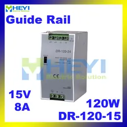 AC к DC 120 W Rail источник питания DR-120-15 одиночный выход Импульсный 15 V 8A din-рейка блок питания для промышленности