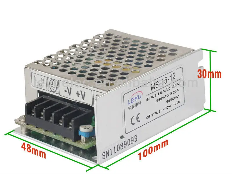 CE rohs CCC LEYU MS-15-12 ac dc один выход Малый размеры Импульсные блоки питания