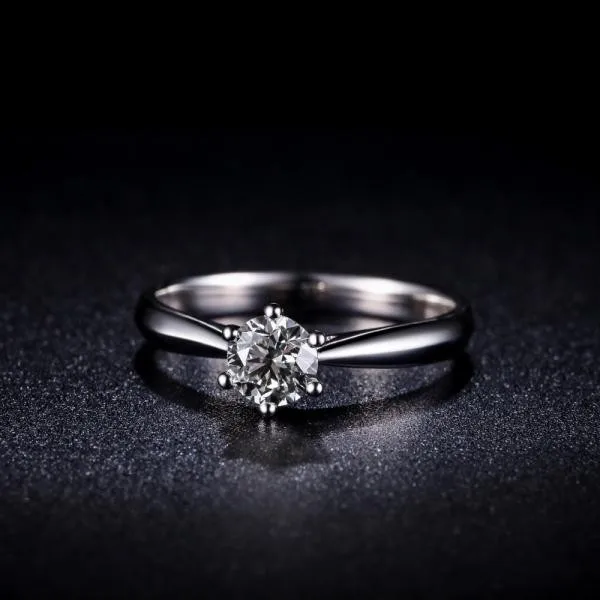 Большое кольцо Dimaond сертифицированное классическое 18 K из белого золота с бриллиантами кольцо для женщин Свадебное Кольцо сертификат ювелирные изделия подарок на день Святого Валентина