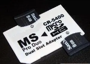 Двойной Micro SD TF для Memory Stick MS Pro Duo адаптер suppoort 2 ГБ 4 ГБ 8 ГБ 16 ГБ 32 ГБ 64 ГБ CLASS10 TF карты Примечание: только адаптер