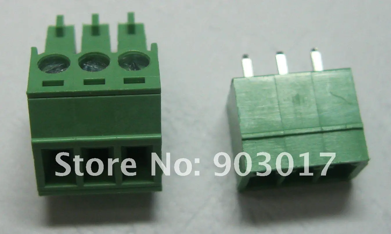 Шаг 3,5 мм 3 pin/способ винтовой клеммный блок соединитель зеленый цвет подключаемый тип с булавкой 120 шт