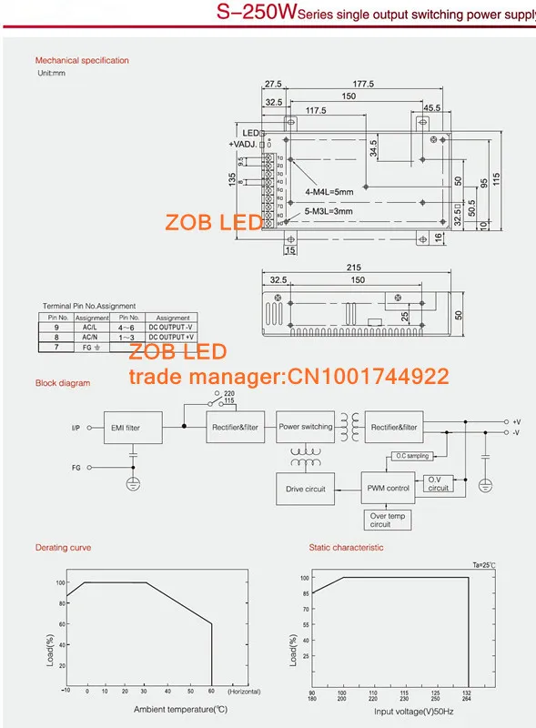 240 Вт LED Импульсные блоки питания, 20A 12 В, 85-265ac вход, для Светодиодные ленты, источник питания 12 В Выход ce rosh -- 2 шт./лот