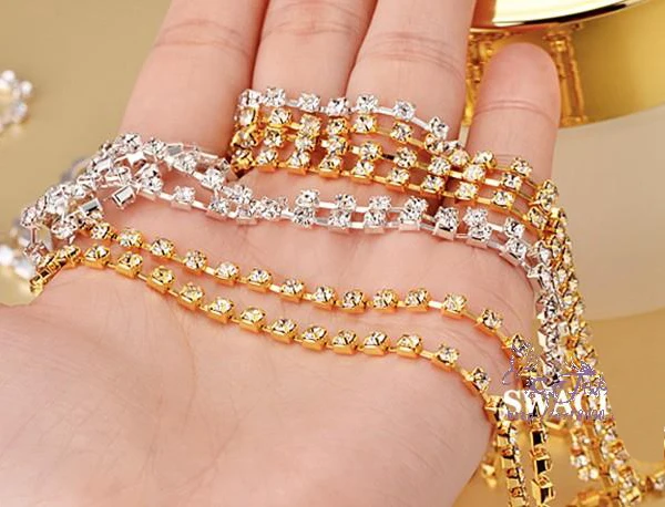 1 м серебристый 3D сплава металла Nail Art Rhinestone украшения ювелирных изделий цепи маленькие прелести сотовый телефон Decroation камни 2 мм