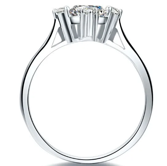 Роскошные 0.6ct очаровательное взаимодействие синтетических алмазов кольца обручальное кольцо для женщин синтетический драгоценный камень юбилей комплект ювелирных изделий