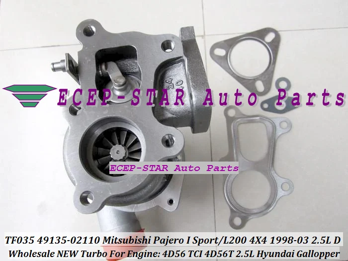 ECEP TF035 49135-02110 Turbo Turbocharger For Mitsubishi Pajero I Sport L200 4X4 2.5LD 1998-03 HYUNDAI Gallopper 2.5L 4D56 TCI 4D56T with gaskets