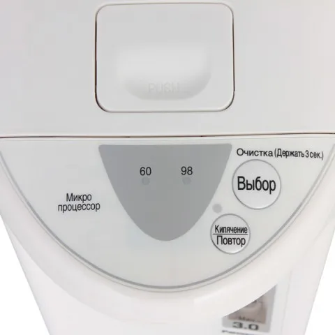 Panasonic NC-PH30ZTW Термопот, 3 л, Автоматическая блокировка дозатора, 4 температурных режима, Ручная помпа, Блокиратор клавиши разлива, Функция самоочистки, Функция защиты от перегрева