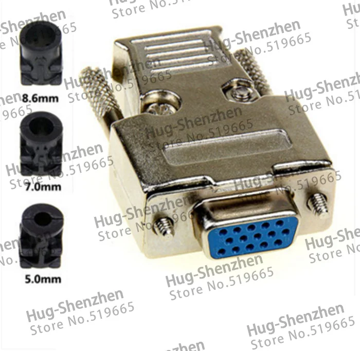 Топ D-Sub 15-pin DB15 VGA 3 строки подключения(женские) твердого pin Модуль+ Съемный металлический корпус крышка корпус- 2 шт./лот