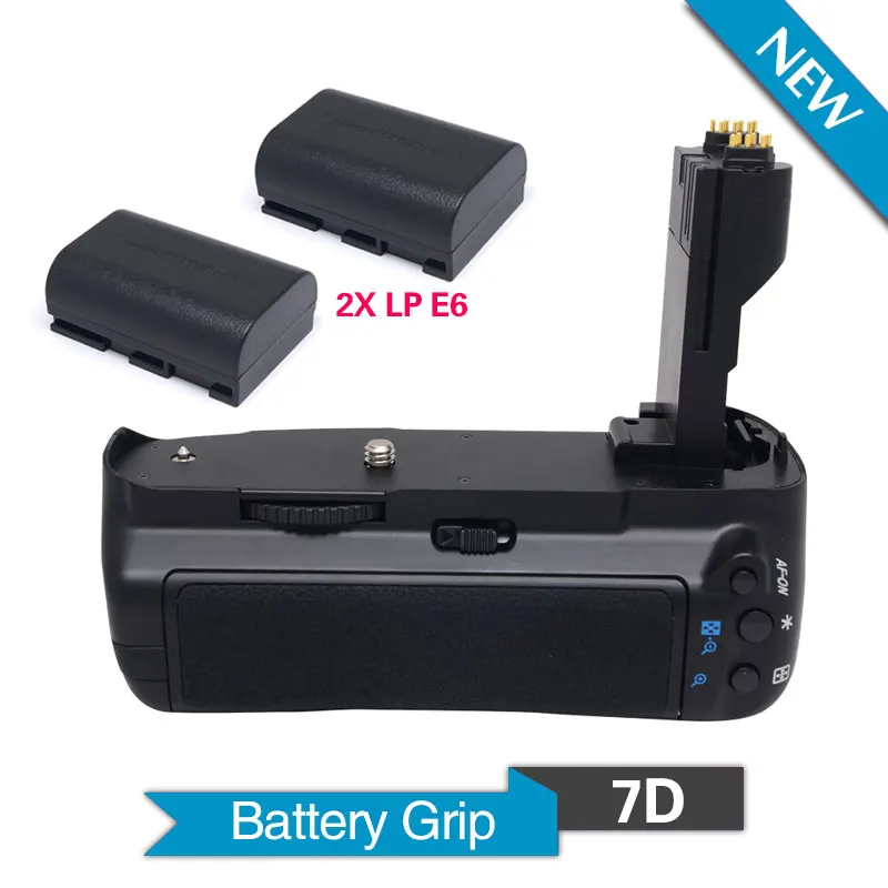 Meike MK-7D Vertical Battery Grip with 2pcs LP-E6 Batteries for Canon EOS 7D Camera Replacement of BG-E7 BGE Meike MK-7D Vertical Battery Grip with 2pcs LP-E6 Batteries for Canon EOS 7D Camera Replacement of BG-E7 BGE