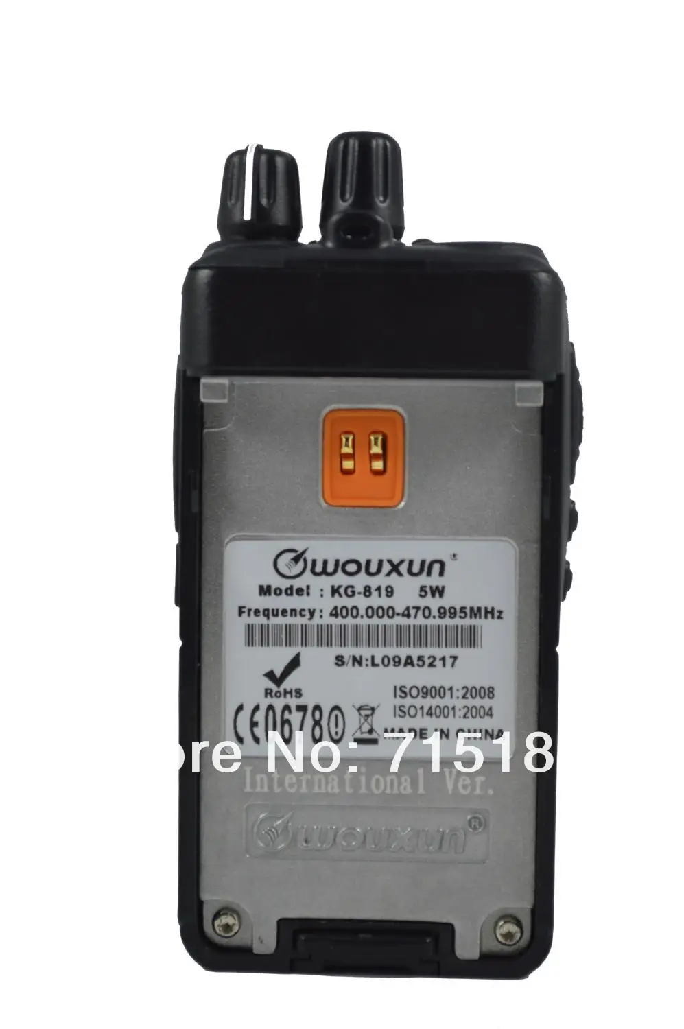 WOUXUN KG-819 UHF 400-470 MHz 4 W 16CH двухстороннее радио