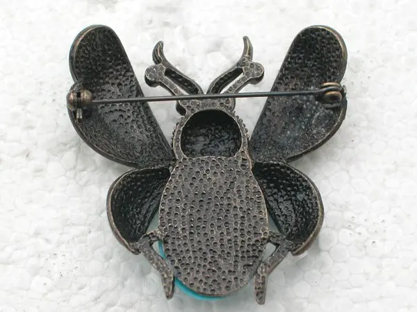Синие стразы, эмаль, жук, булавка, броши C2005 B4