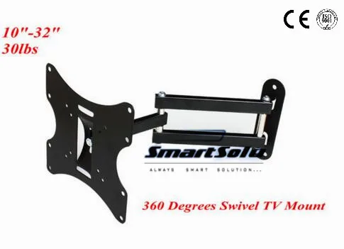

Free Shipping Universal 360 Swivel Steel Tv Wall Mount LCD,LED 10-32