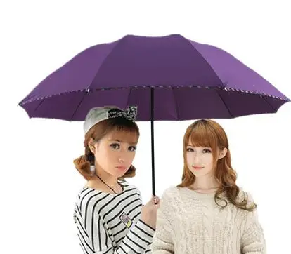 Purple Big Size British Creative Folding Umbrella Business Sunny and Rainy Umbrella Windproof Umbrellas - Цвет: Purple