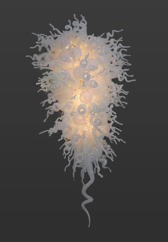 Скидка современный Chihuly стиль большая Хрустальная люстра для гостиниц CE/ul светодиодный свет источник белая Рука выдувное муранское стекло тени Красивое Освещение