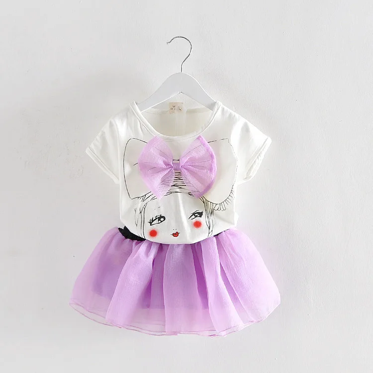 Лаванда Girl clothes cotton casual dresses for summer infant baby dresses girl costume - Цвет: Лаванда