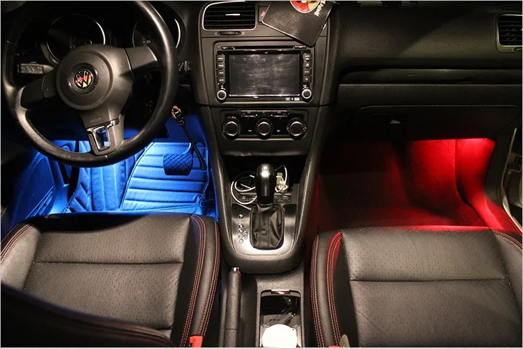Для VW CC \ jetta \ magotan \ Tiguan \ Touran \ Golf 6 светодиодный светильник для ног торшер светящийся торшер освещение в ногах