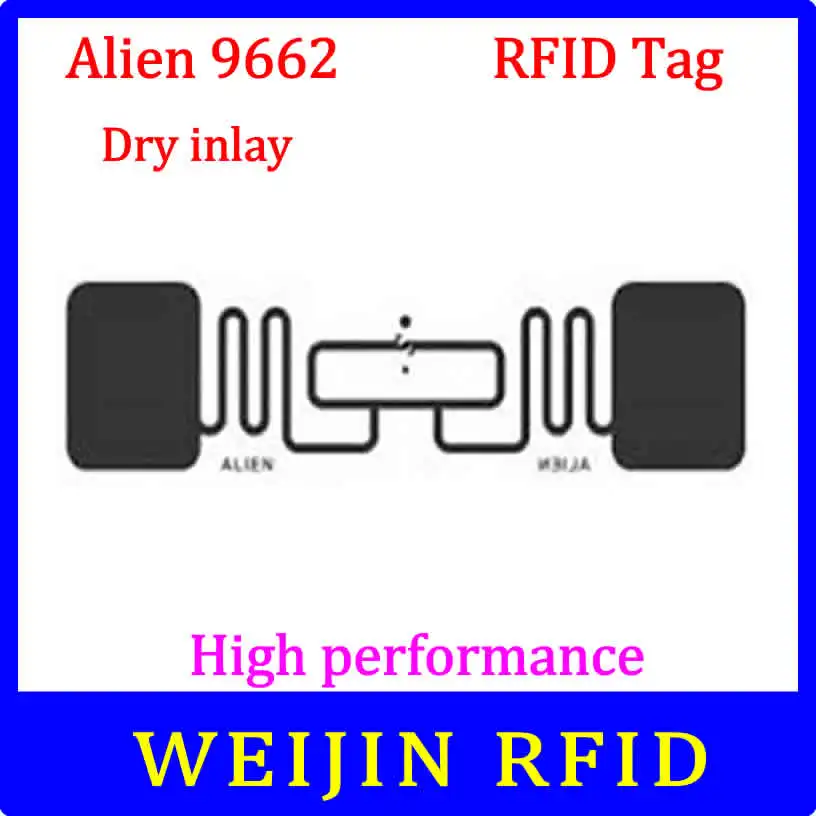 Alien 9662 UHF RFID сухая инкрустация 860-960 MHZ Higgs3 915 M EPC c1g2 ISO18000-6C, может использоваться для RFID меток и этикеток