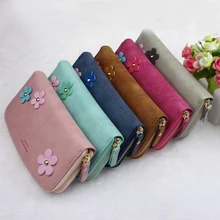 250 teile/los Mode Berühmte Designer Geldbörse Frauen Geldbörsen Frauenmappen Blume kleine frische Dame lange Brieftasche