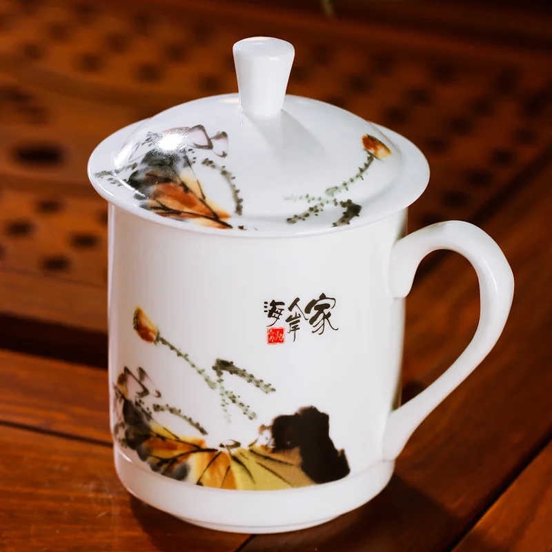 Новый Стиль Уникальный Китайский Smooth And Fine Костяного Фарфора Чай кубок 250 мл Офис