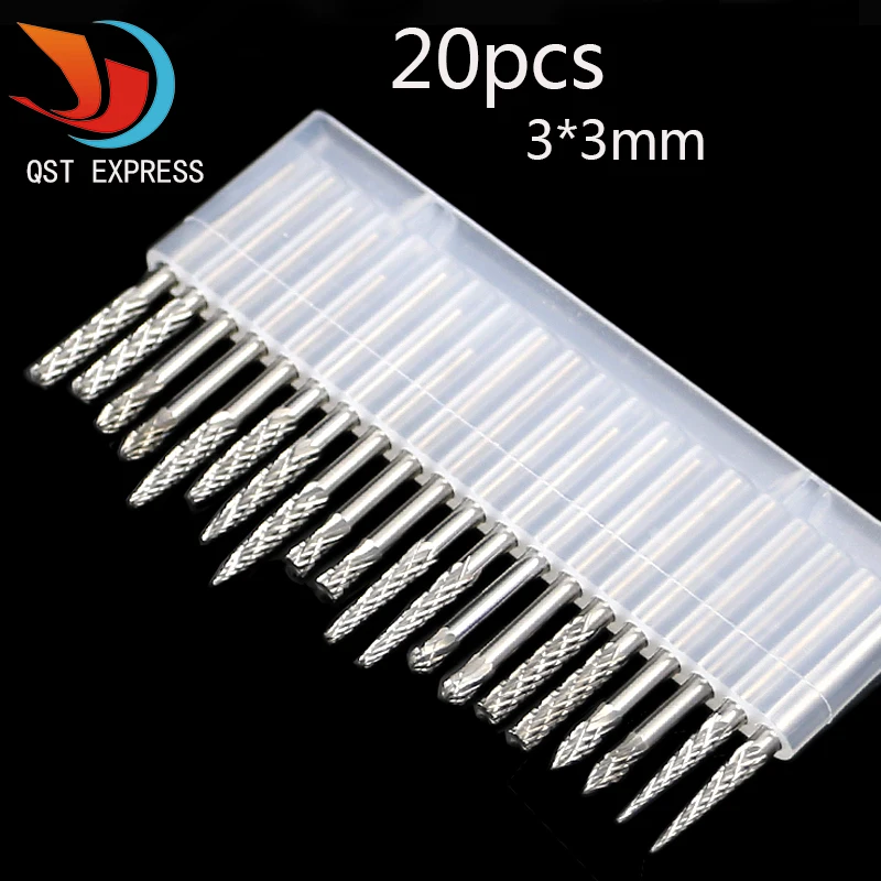 QSTEXPRESS 20 Pieces Tungsten Carbide Rotary Burrs Set for Dremel Accessories Milling Cutter Drill Bit Engraving Bits QSTEXPRESS 20 Pieces Tungsten Carbide Rotary Burrs Set for Dremel Accessories Milling Cutter Drill Bit Engraving Bits