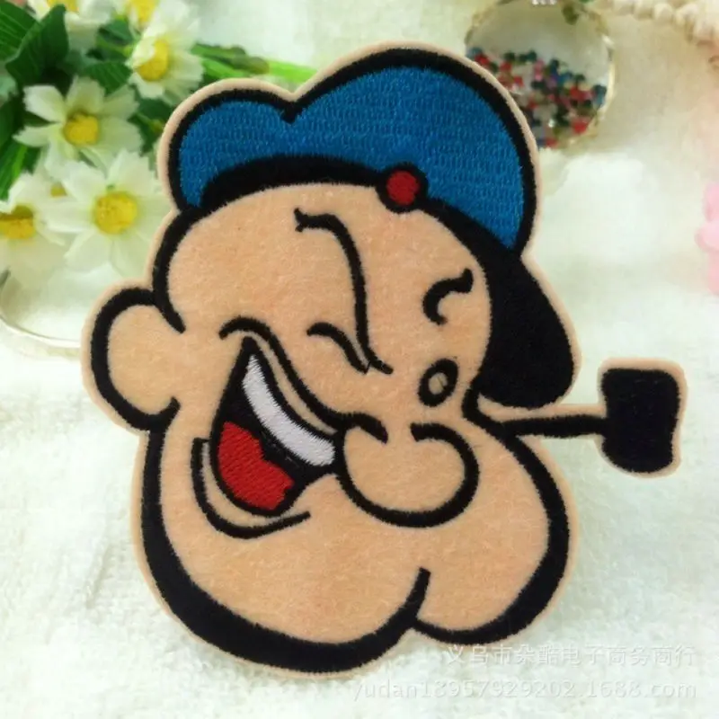 В мультипликационном стиле(«Железный милые Popeye в морском стиле из ткани с вышивкой патч для мальчиков и девочек, 8*9 см