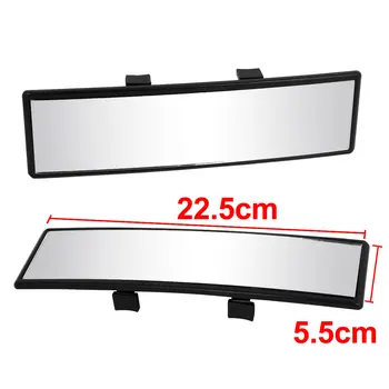 

X Autohaux 22.5 x 5.5cm Black Paltic Shell Curve Clip On Auto Car Interior Rear View Mirror
