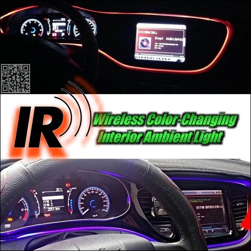 Wireless IR Control Car Interior Ambient 16 Color changing Light DIY