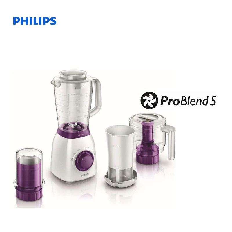 Philips Viva Collection Blender 600 W 2 L plastic jar with filter mill and chopper ProBlend 5 HR2166/00 |