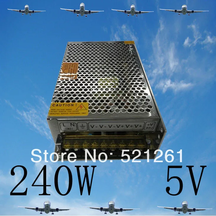 Переключатель питания светодиодный лента 240 Вт 5 В мощность suply 5 в 240 Вт ac к dc блок питания ac dc конвертер Высокое качество S-240-5
