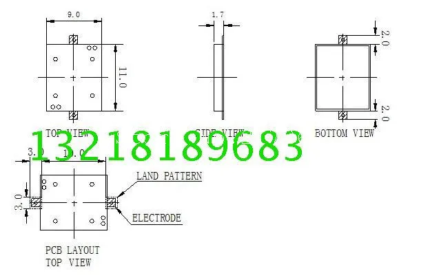 1102 пассивный SMD чип зуммер 11 мм* 9 мм* 1,7 мм XNQ1102