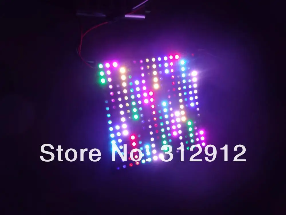 16*16 пикселей WS2812B светодиодный цифровой (WS2811 IC управлением) Flex панели, размер: 17 см * 17 см, DC5V вход (может сделать подгонять размер)