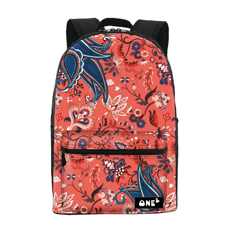 

2016ONE2 wholesale design 3D laptop school backpack flower patterns leisure export nylon notebook bag students boys girls