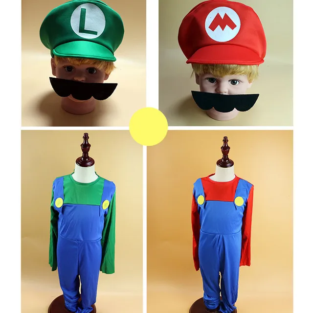 s xl kids boys adult super mario bros cosplay halloween costumes childrens day carnival purim christmas masquerade party dress