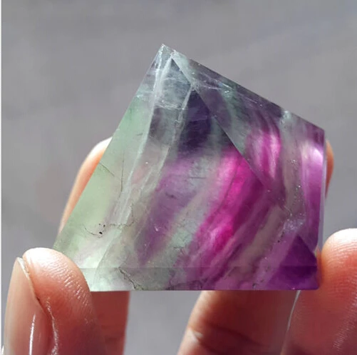 HOT 73.7 g beautiful Natural fluorite Crystal PYRAMID