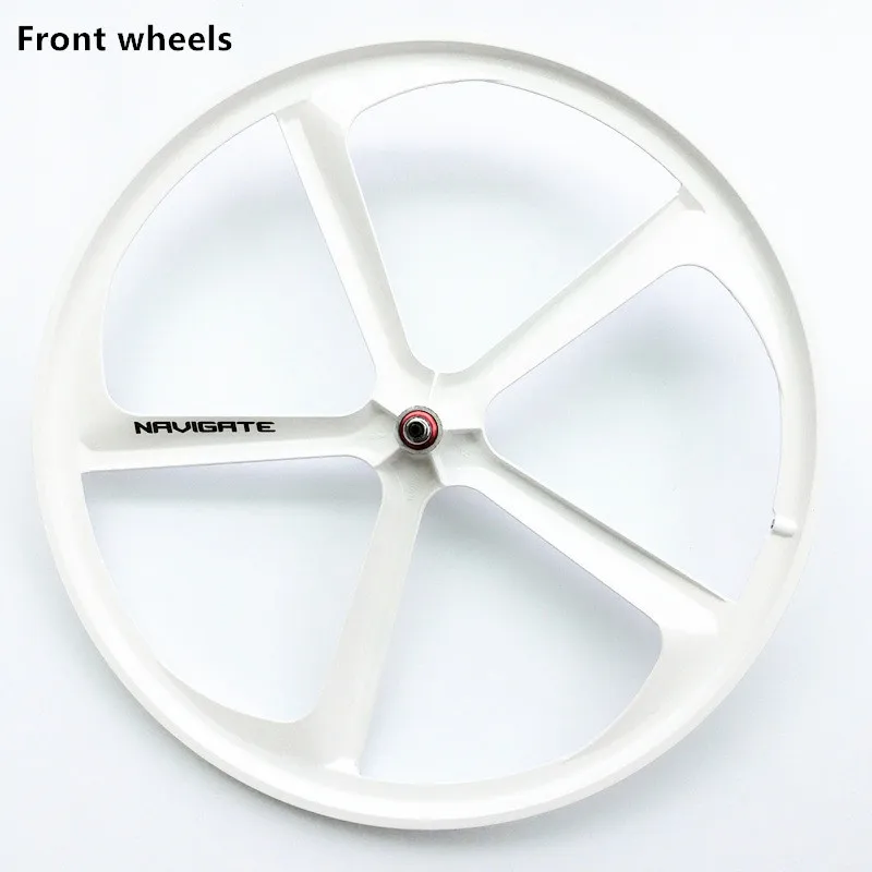 1 шт. 700 высокое качество дорожный велосипед односкоростная фиксированная передача колеса для велосипеда рулевое колесо фиксированная передача - Цвет: front wheels White