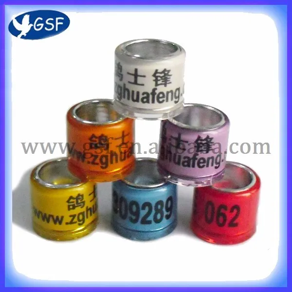 Aluminium core with plastic coat rings racing bird ring from GSF