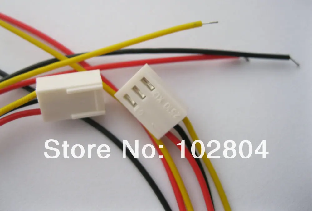500 шт. 2510 2,54 мм шаг 3 контактный разъем с 26AWG 300 мм(1") кабель