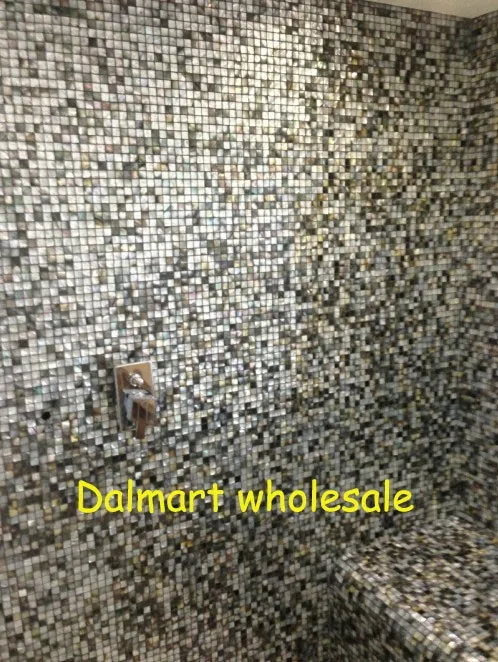 Groutless 15 мм Площадь Blacklip Seashell Перл Мозаичная Плитка для Ванной Кухня Backsplash или Мебель Мозаика Деко