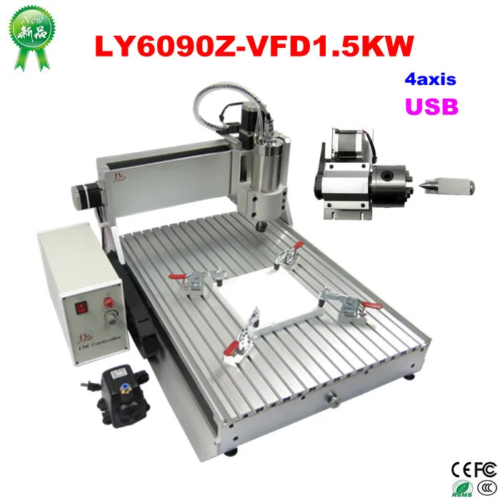 Станок с ЧПУ usb 4 оси CNC 6090 маршрутизатор 3D режущий фрезерный станок с концевым выключателем для деревянного камня металла России нет налога