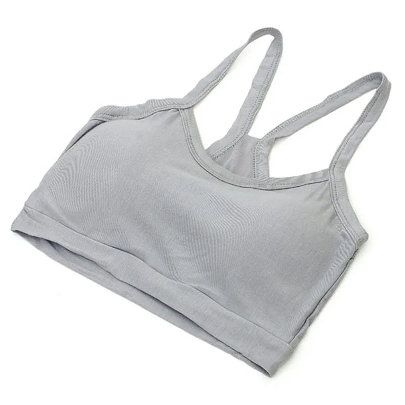 

Women Solid Strap Yoga Bra Cotton Sleep Crop Top Sports Vest 8 Colors Drop Shipping