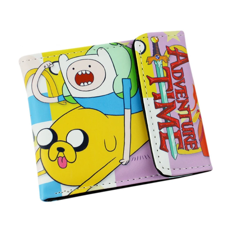 

Colorful PU short wallet with button W-Adventure Time with Finn and Jake The Ice King Type E