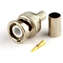 100 шт. Мужчина BNC обжимной Тип разъем для rg58/u rg59/6u для коаксиального Коаксиальный Кабель-адаптер для CCTV Камера Sysetem(bnc-102